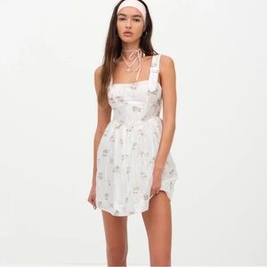 For Love And Lemons Cream and Pink Floral Kids Dress